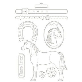 Molde Flexible A4 Caballos Románticos
