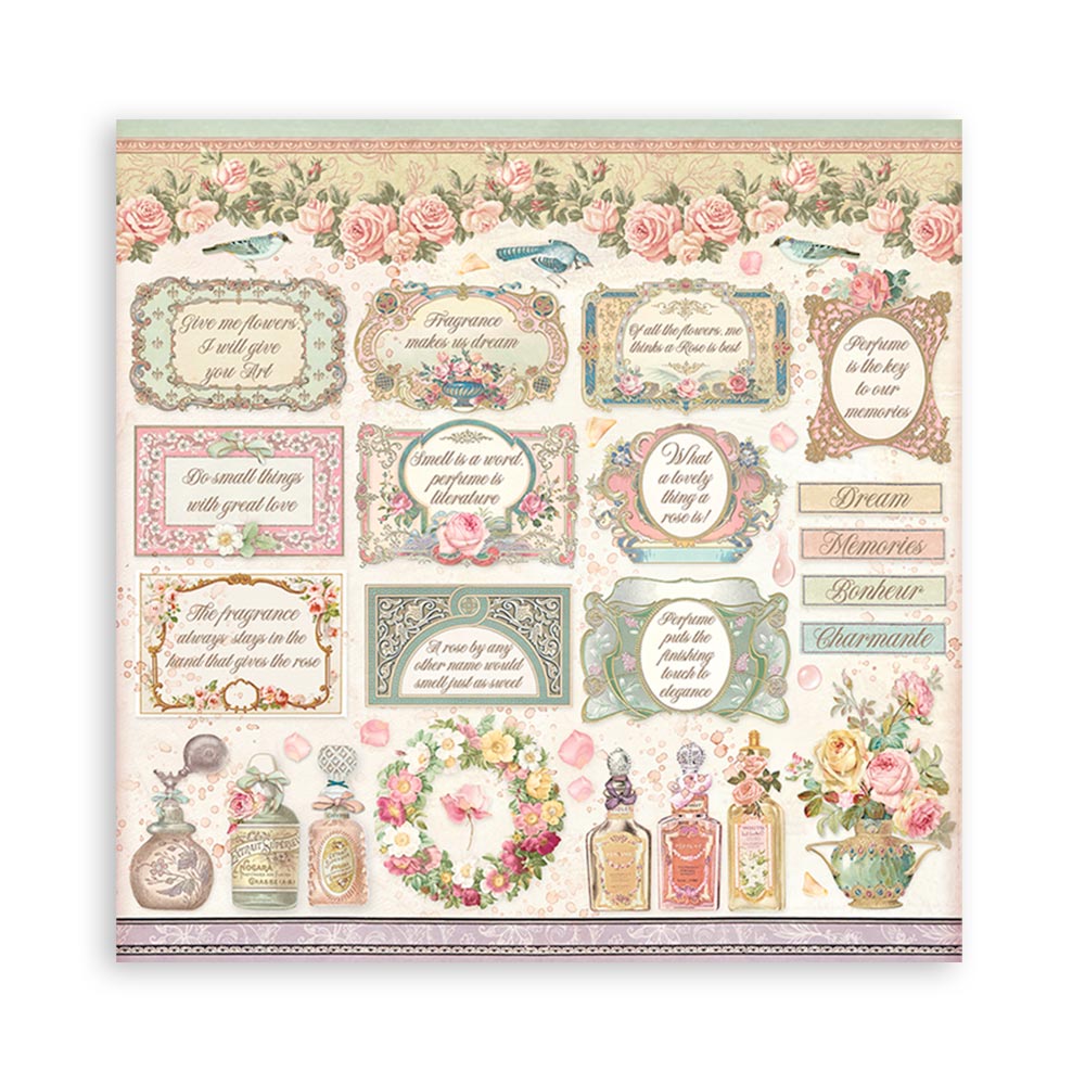 Block de cartulinas ''Rose Parfum'' de 20.3x20.3 cm