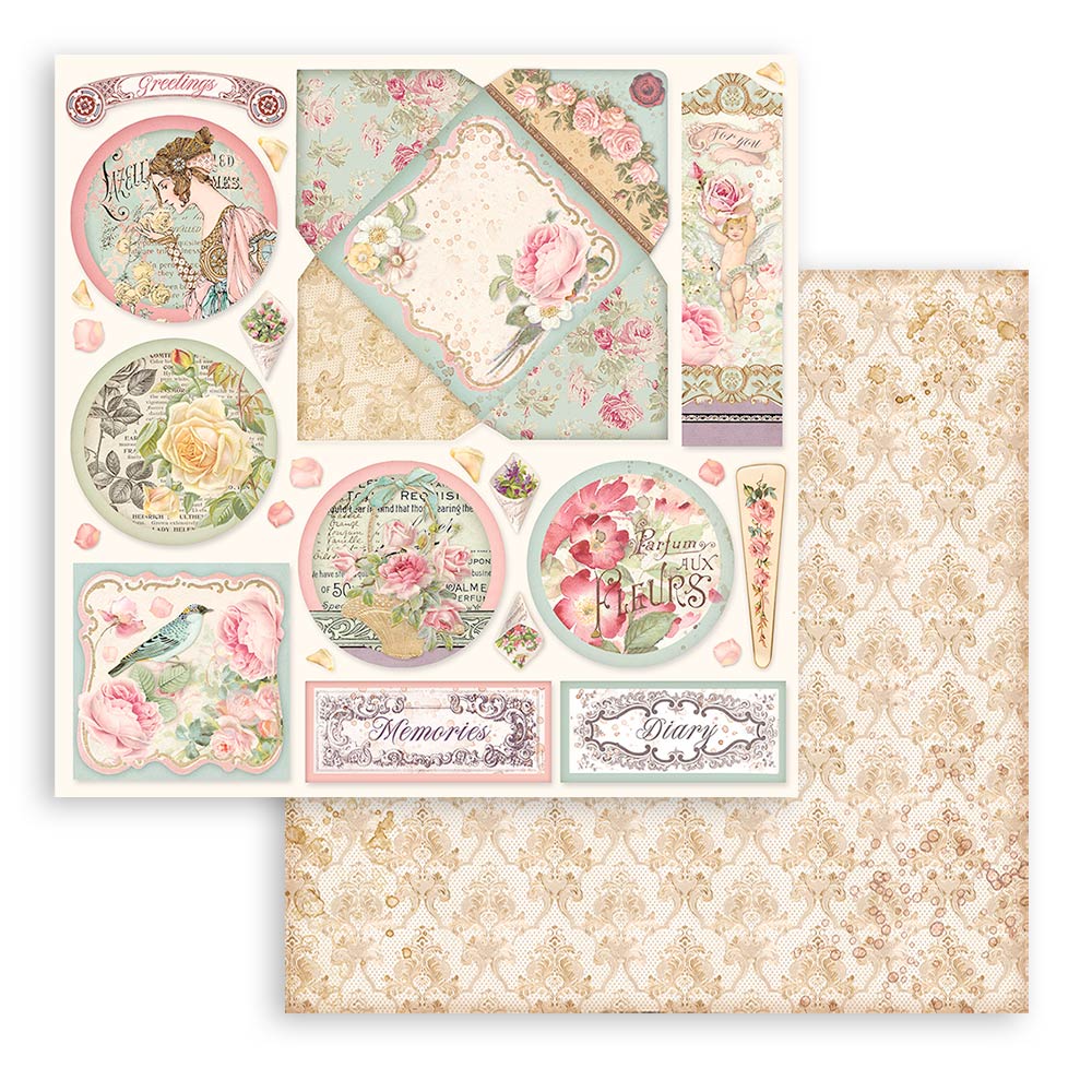 Block de cartulinas ''Rose Parfum'' de 20.3x20.3 cm