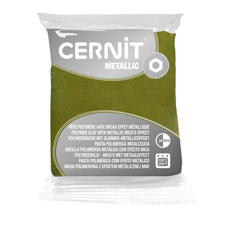 Cernit Metallic Oro Verde – arcilla polimérica efecto metálico 56 g