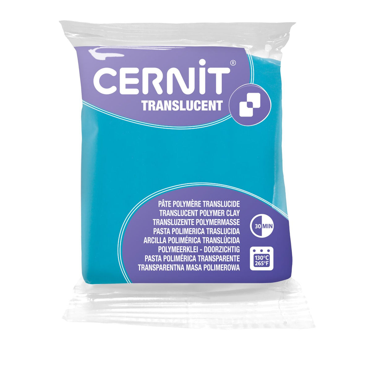 Cernit Translucent Azul turquesa (280) – arcilla polimérica translúcida 56 g