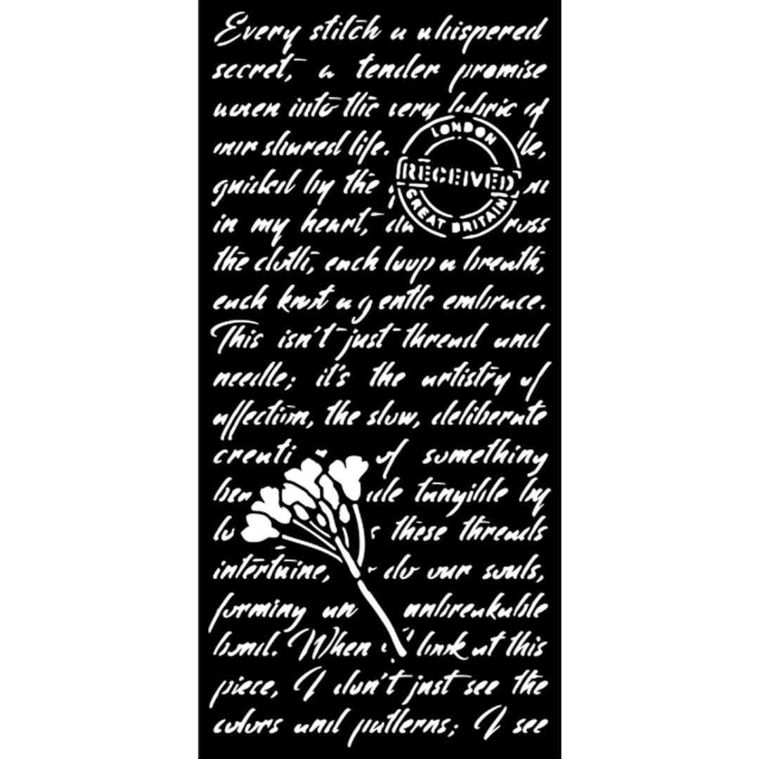 Stencil 12X25cm Quiet Days - Manuscript