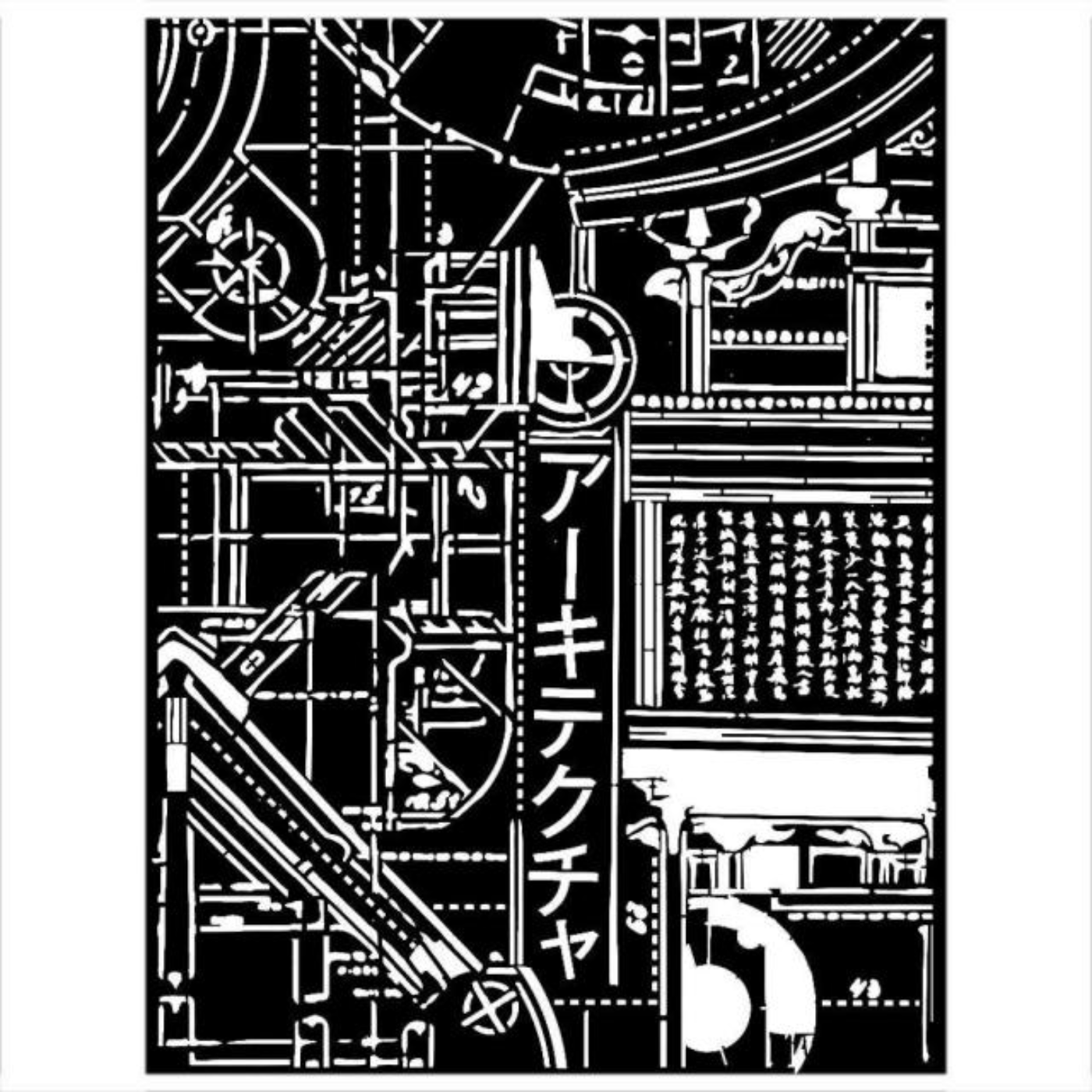 Stencil 15X20cm Sir Vagabond in Japan - Mecanismo de textura