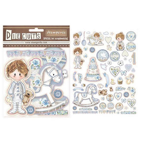 Aplicaciones de Chipboard Little Boy 63 piezas - Stamperia