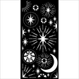 Stencil 12X25cm Estrellas y luna navideñas