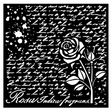 Stencil 18X18cm Manuscrito de perfume de rosas
