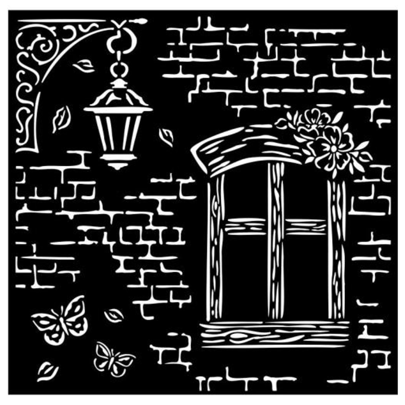 Stencil 18X18cm Blue Land - Ventana