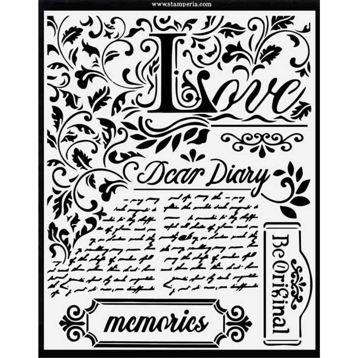 Stencil 20X25cm Querido diario