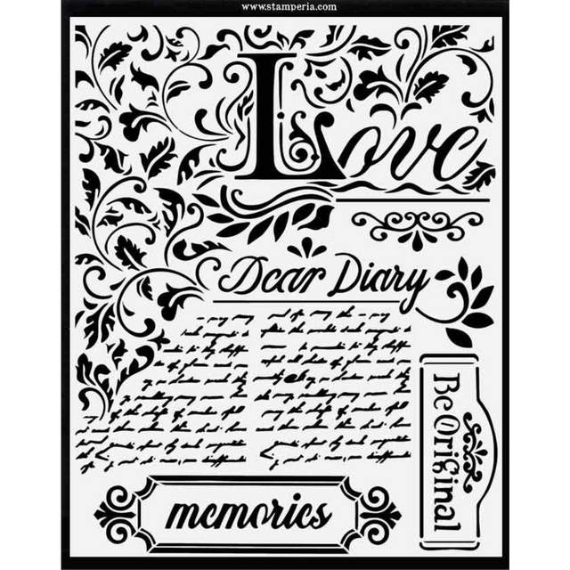Stencil 20X25cm Querido diario