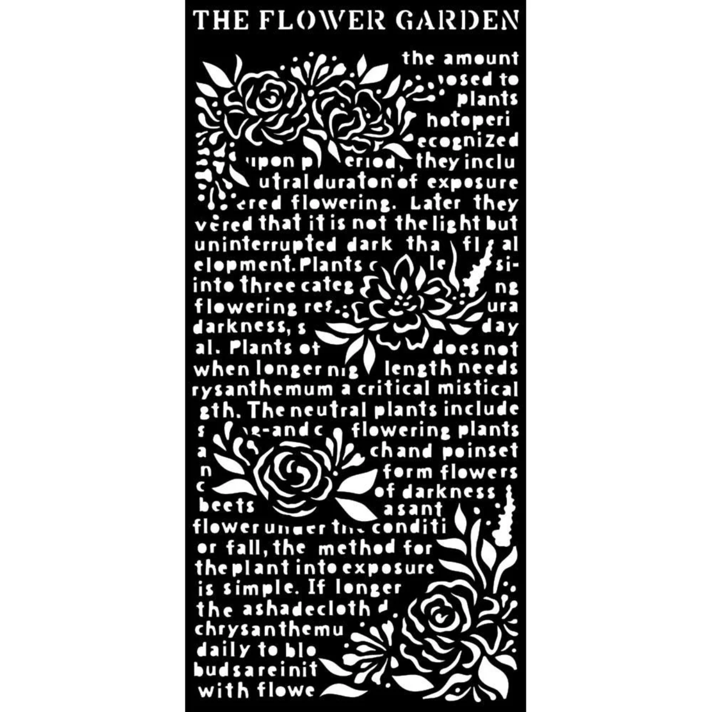 Stencil 12X25cm Jardín romántico de promesas