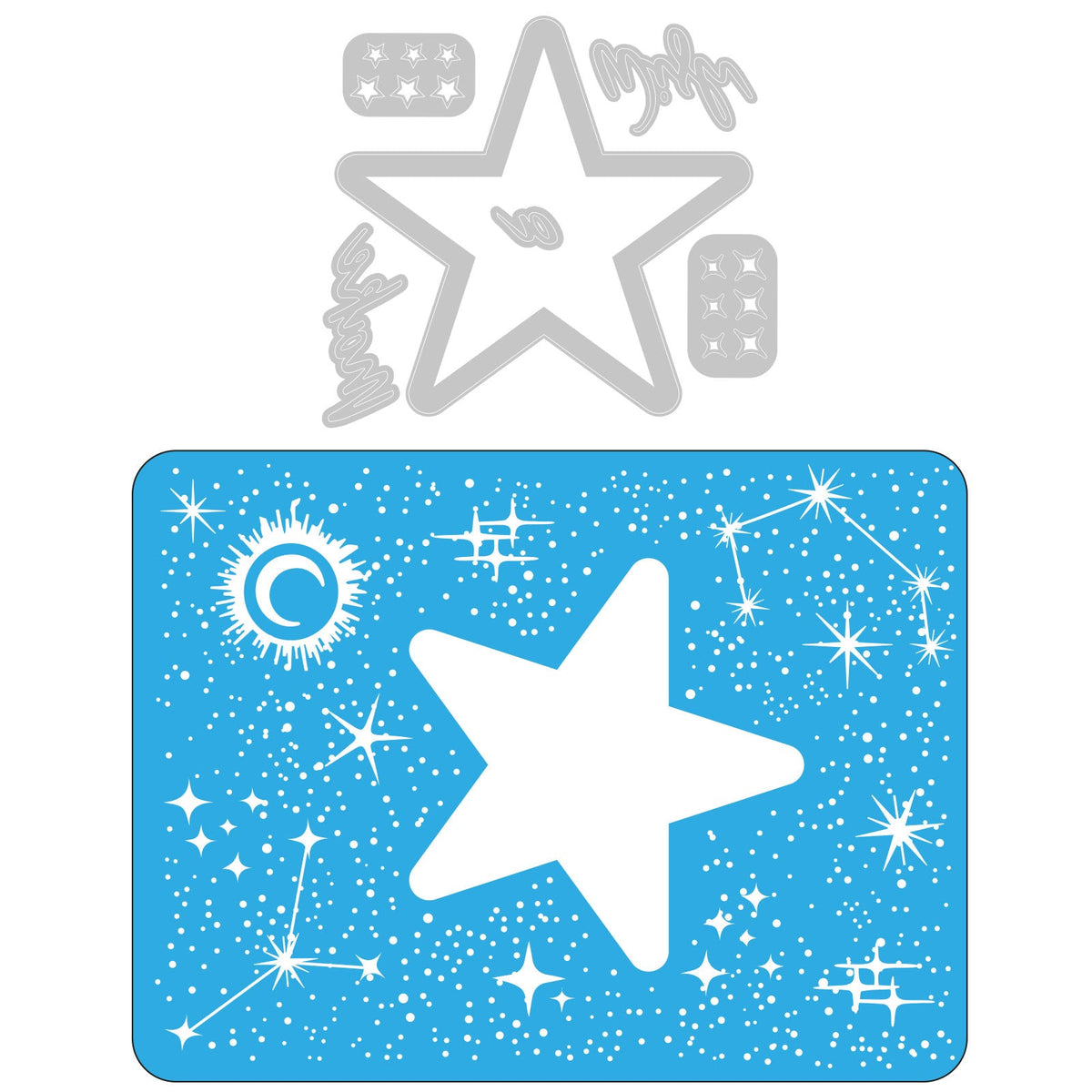Folder de Embossing Impresslits A6 con Troquel - Celestial (otra vista)