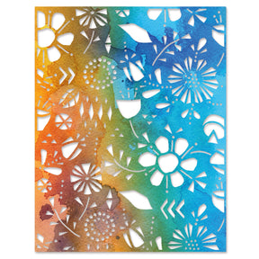 Troquel Thinlits de Fondo Folk Flowers