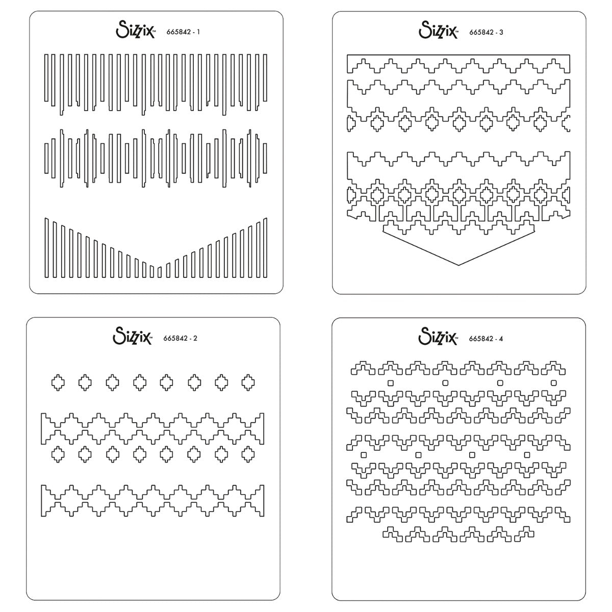 Set de Plantillas por Capas 15x15cm - Textile x4 (otra vista)