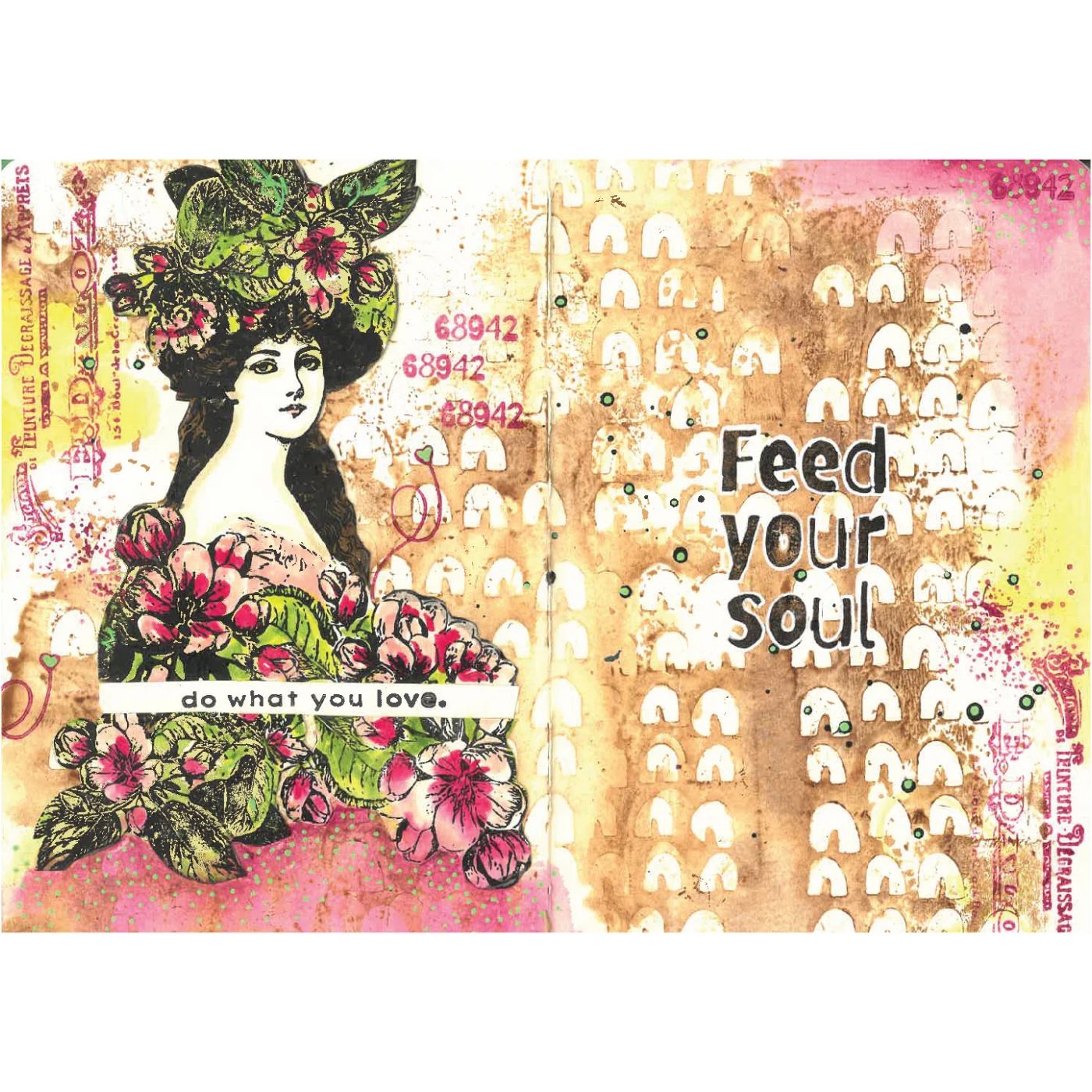 Studio Sellos Clear con Stencils A5 Feed Your Soul