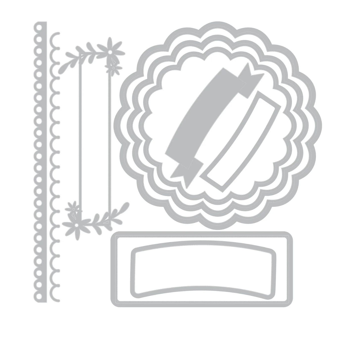 Troqueles Thinlits Scalloped Circles, Borders & Banners (vista 4)