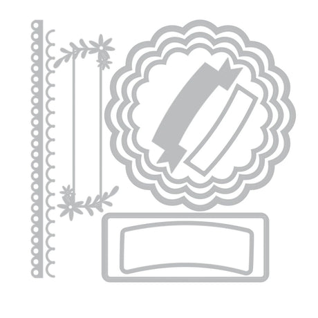 Troqueles Thinlits Scalloped Circles, Borders & Banners (vista 4)