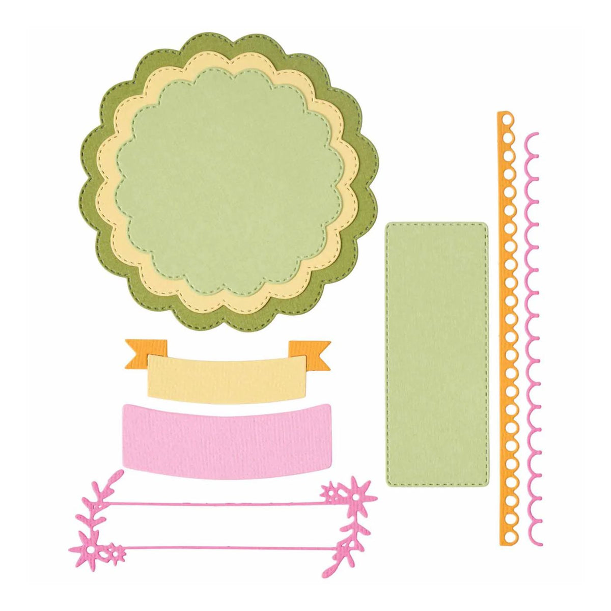 Troqueles Thinlits Scalloped Circles, Borders & Banners (vista 3)