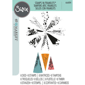 Sellos Clear A5 con Framelits Build A Burst Artsy Lace Mix