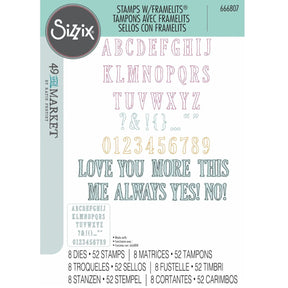 Sellos Clear A5 con Framelits Fine Line Alpha 01