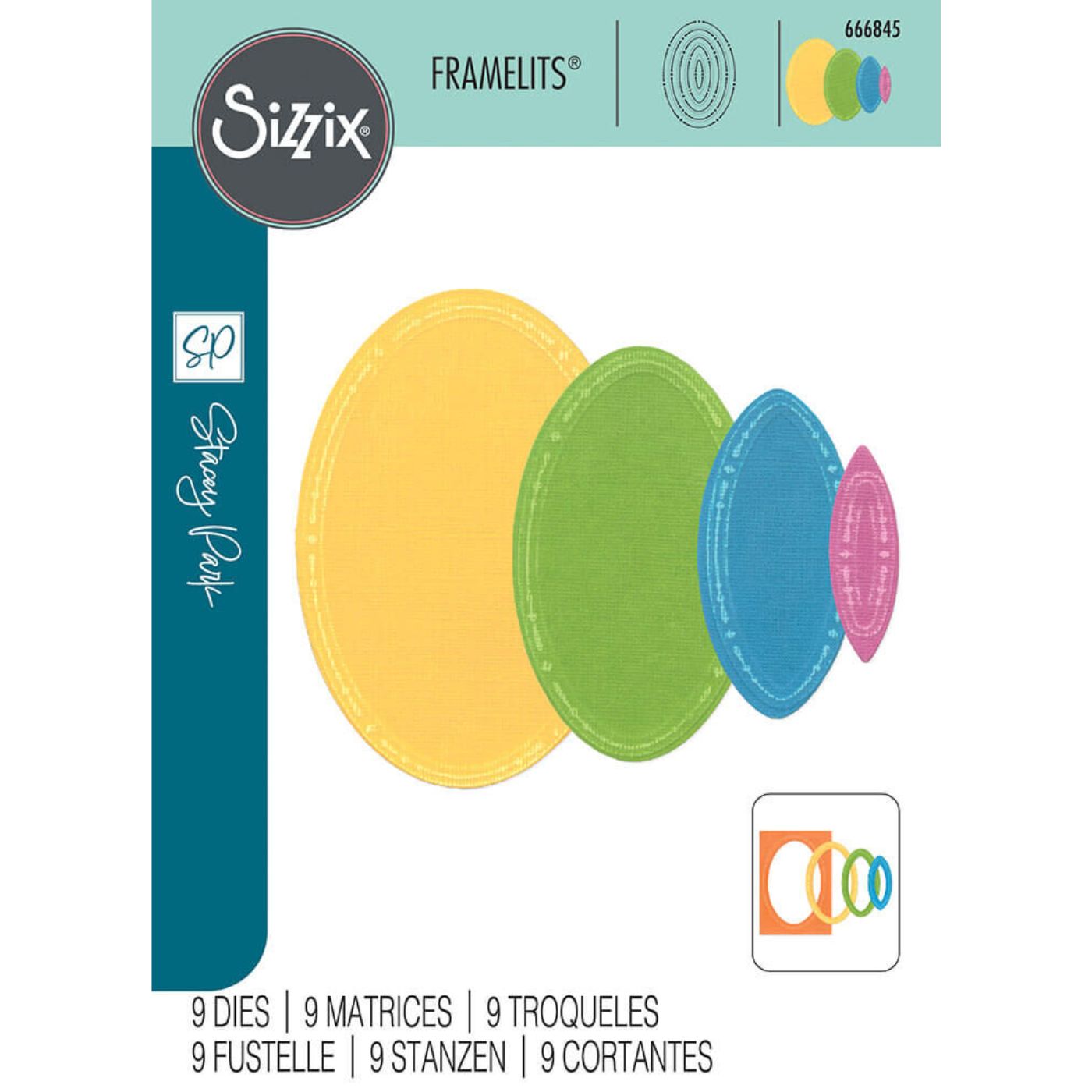 Troqueles Framelits Fanciful Reversed, Clare Classic Ovals
