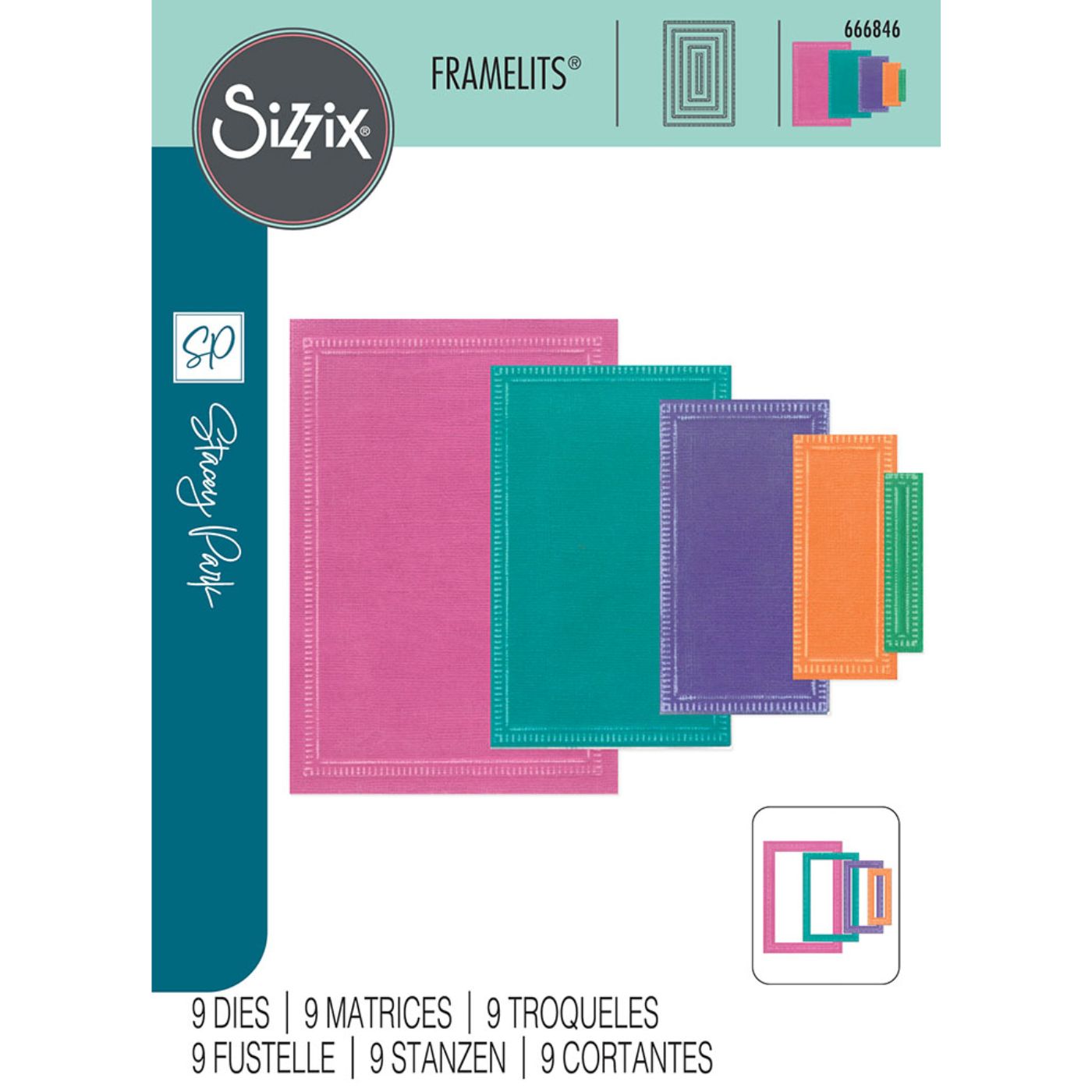 Troqueles Framelits Fanciful Reversed, Renee Deco Rectangles