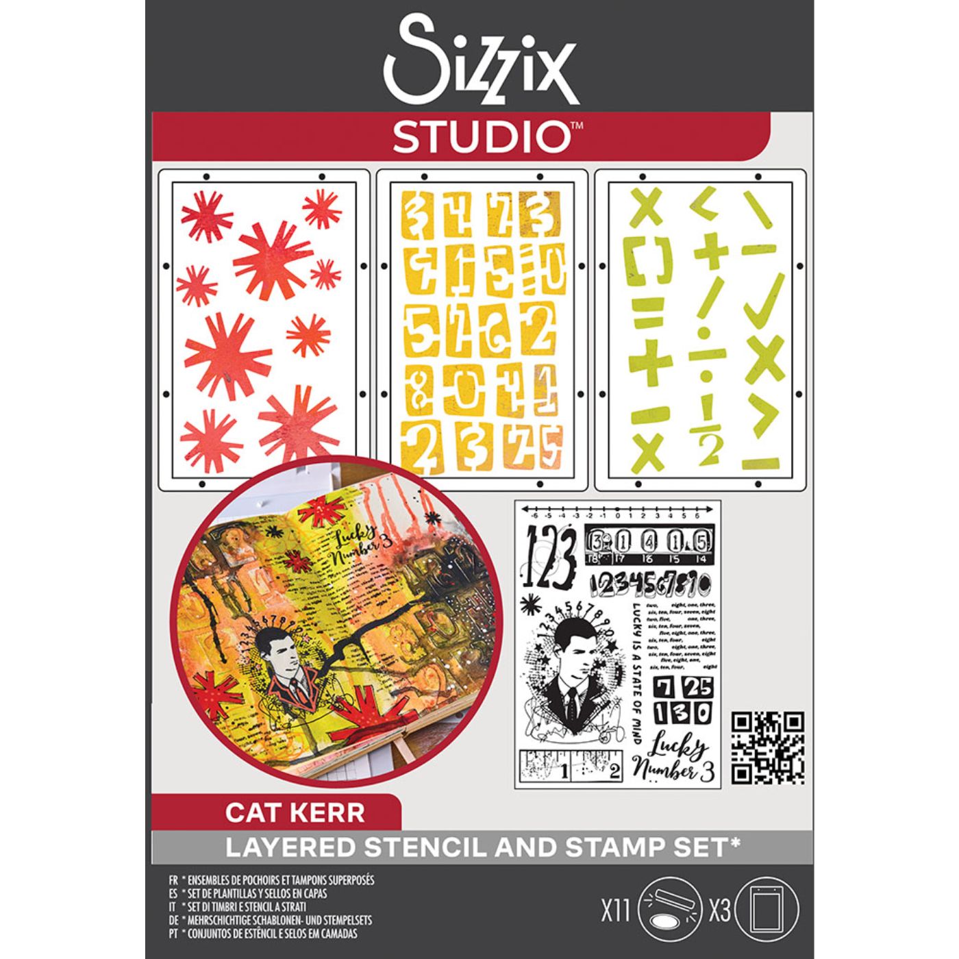 Studio Sellos Clear con Stencils A5 Strength In Numbers