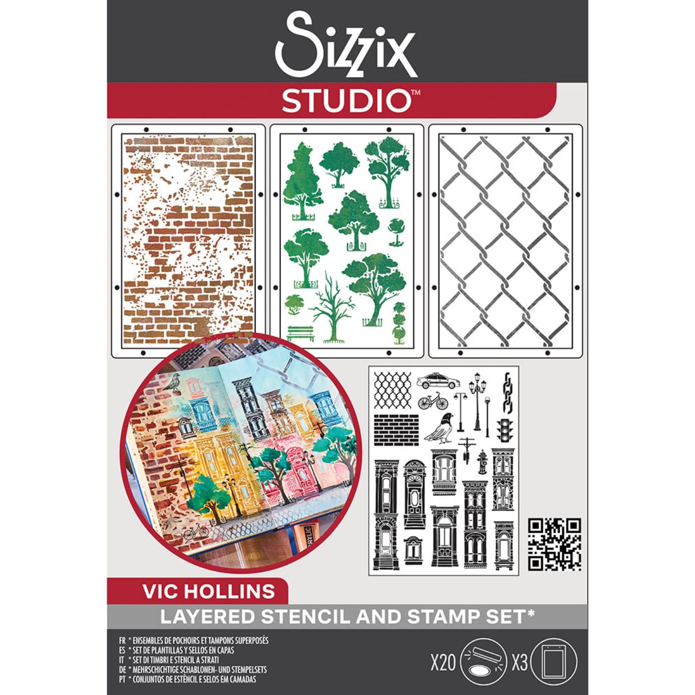 Studio Sellos Clear con Stencils A5 City Life