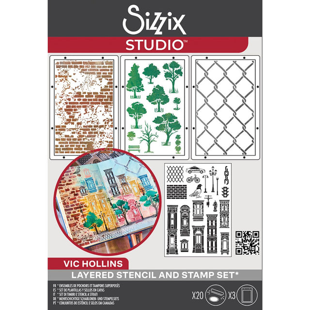 Studio Sellos Clear con Stencils A5 City Life