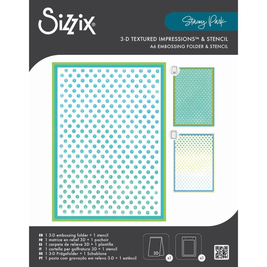 Folder de Embossing 3D con Stencil Rock The Dots