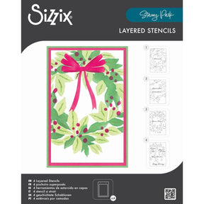 Set Stencil en Capas A6 A Wreath in time - Navidad