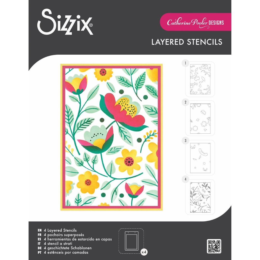 Set Stencil en Capas A6 Happy Garden 2