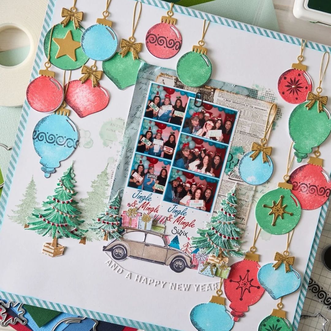 Sellos con Framelits Baubles - Navidad