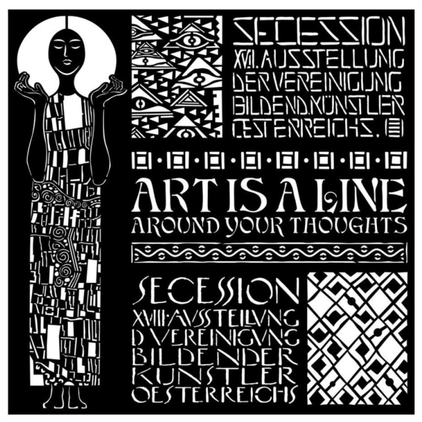 Stencil 18X18cm Klimt art Nouveau