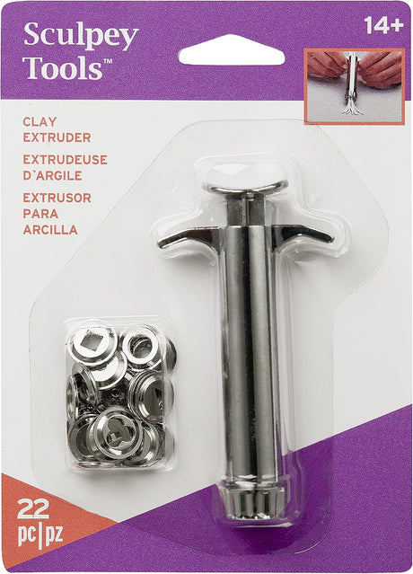 Extrusor Sculpey Tools para arcilla polimérica, set de 22 piezas con discos intercambiables