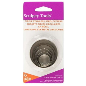 Set de 6 cortadores círculo de acero inoxidable para arcilla polimérica Sculpey