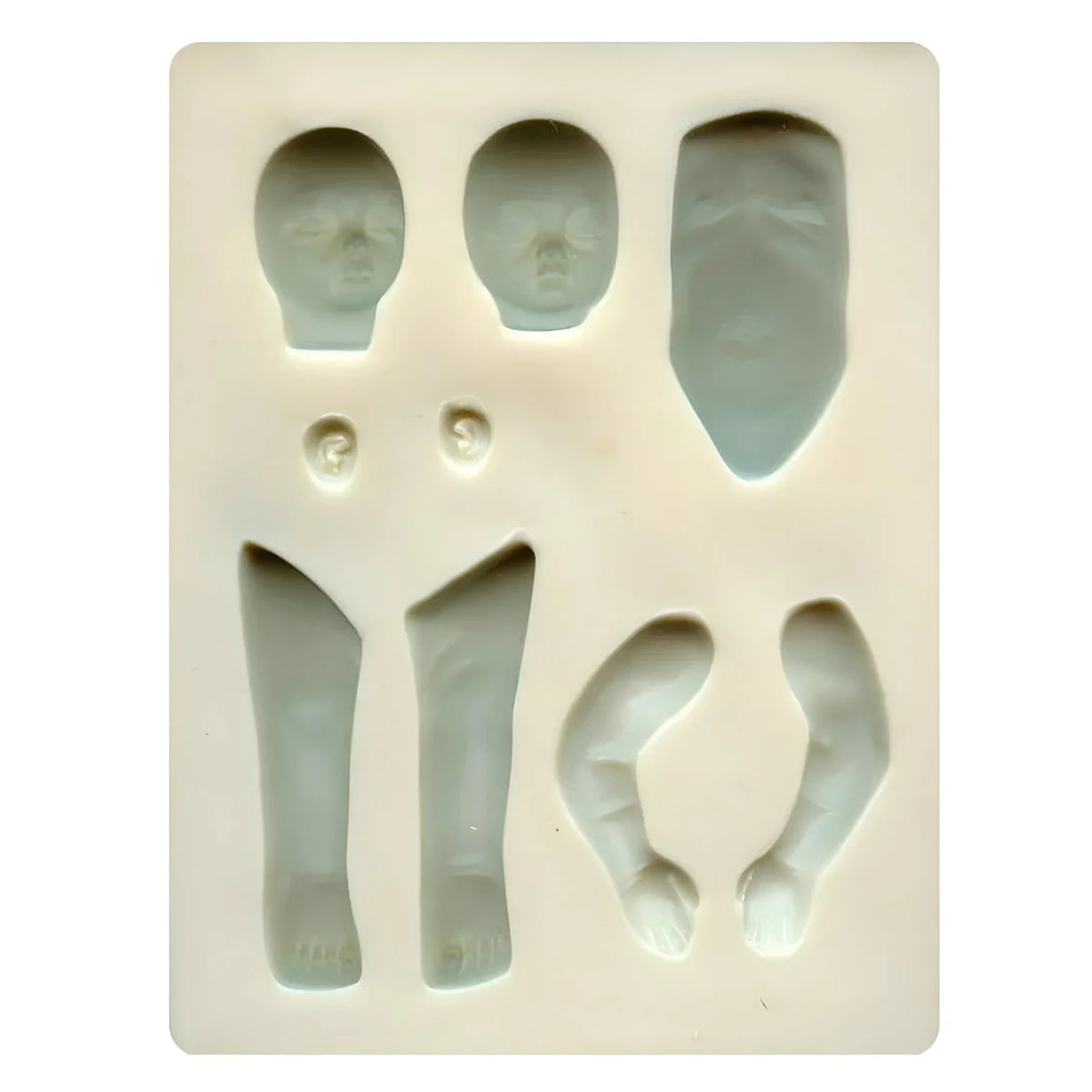 Molde flexible Sculpey bebé: rostros, orejas, brazos y piernas para arcilla polimérica