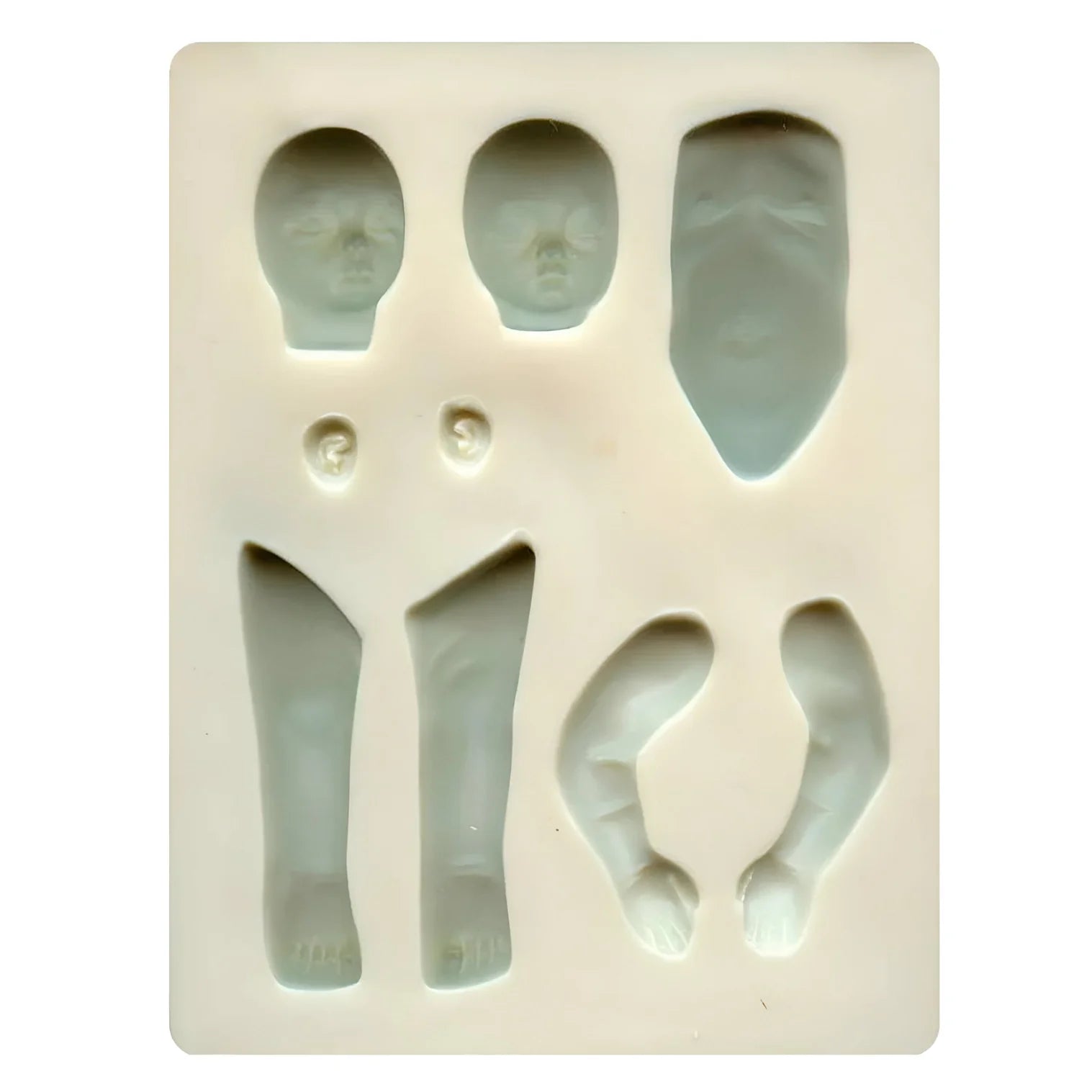 Molde flexible Sculpey bebé: rostros, orejas, brazos y piernas para arcilla polimérica