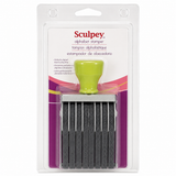 Estampador de abecedario Sculpey, sellos giratorios con letras para arcilla polimérica