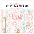 Bloc de Cartulinas Hello Baby Girl 30.48x30.48cm - 24 hojas