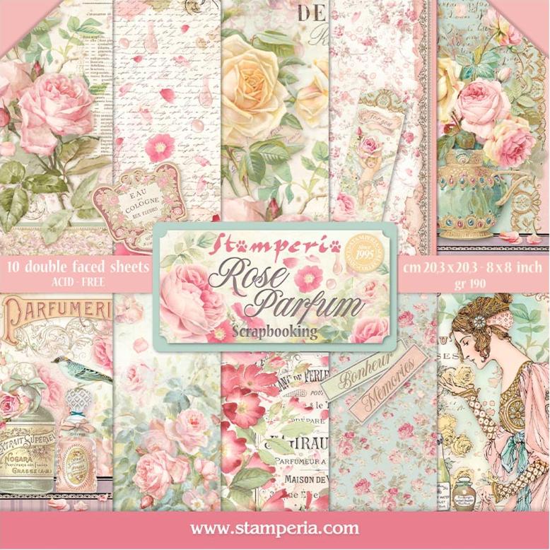 Block de cartulinas ''Rose Parfum'' de 20.3x20.3 cm