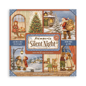 Pack de Cartulinas Silent Night 30.48x30.48cm - 22 hojas - Navidad - Stamperia