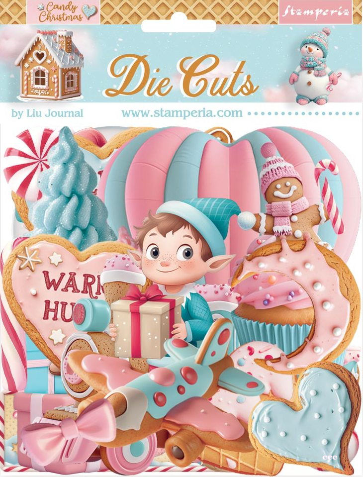 Aplicaciones de Chipboard Candy Christmas - 46 piezas - Navidad - Stamperia