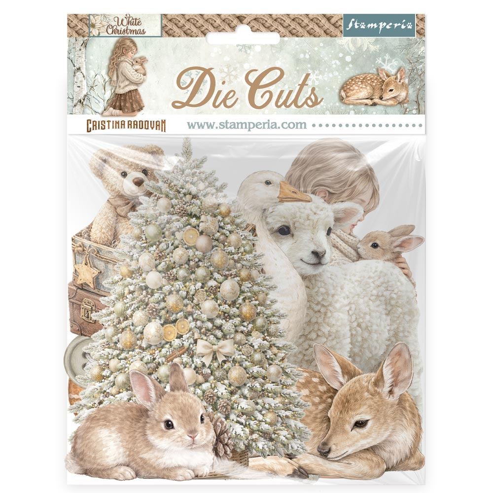 Aplicaciones de Chipboard White Christmas - 31 piezas - Navidad - Stamperia