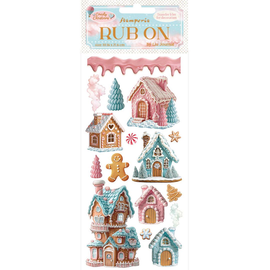 Rub-on Candy Christmas - Marzipan Houses