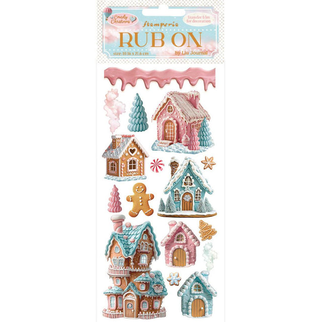 Rub-on Candy Christmas - Marzipan Houses