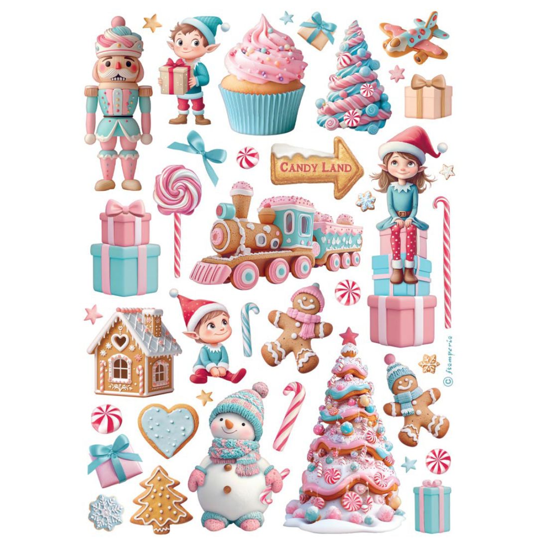 Papel de arroz A4 28gr Candy Christmas