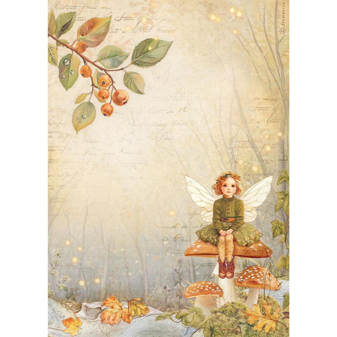 Papel de arroz A4 28gr Romantic Whispering Woods Fairy