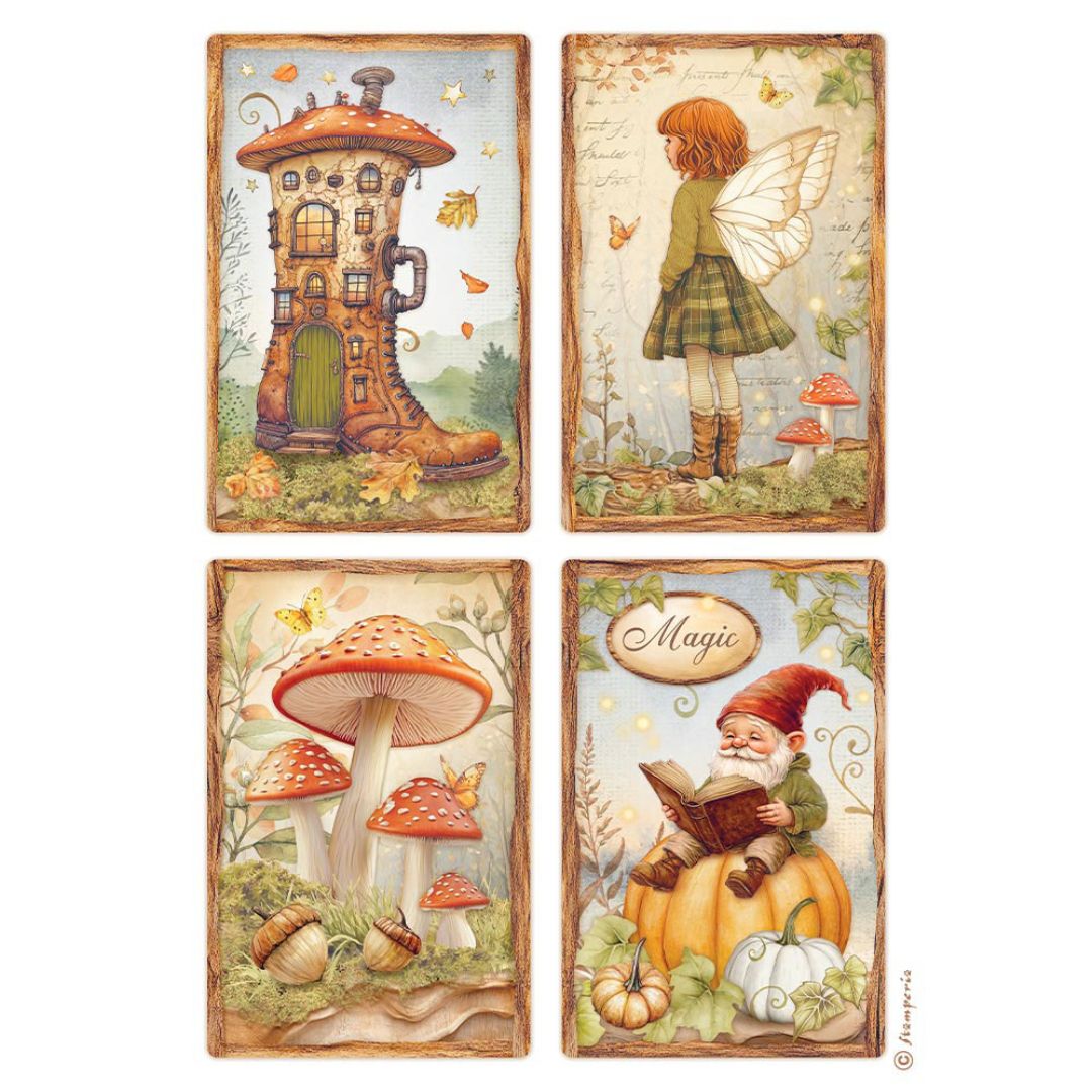 Papel de arroz A4 28gr Romantic Whispering Woods Four Cards