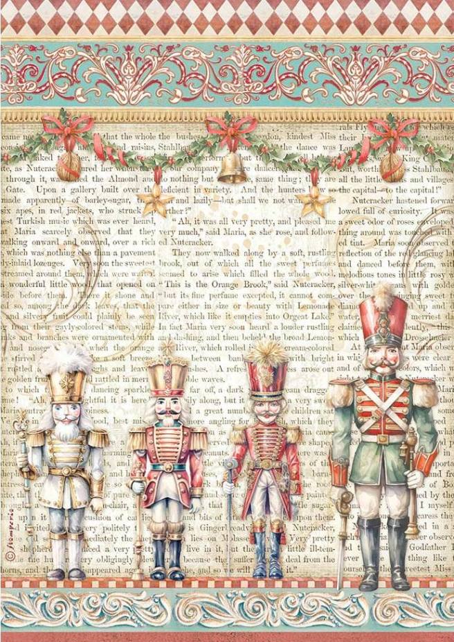 Papel de arroz A4 28gr The Nutcracker Soldados - Cascanueces - Navidad - Stamperia