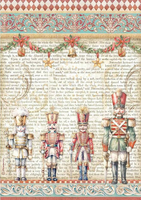 Papel de arroz A4 28gr The Nutcracker Soldados - Cascanueces - Navidad - Stamperia